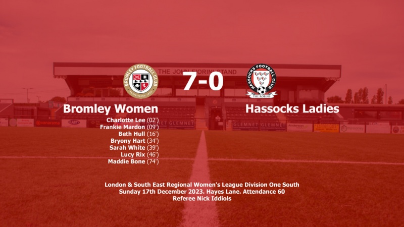 Report: Bromley Women 7-0 Hassocks Ladies