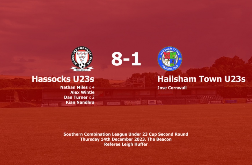 Hassocks Under 23s progressed to the third round of the League Cup after beating Hailsham Town 8-1