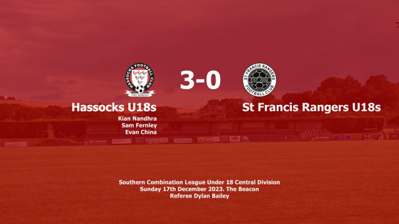 Report: Hassocks U18s 3-0 St Francis Rangers U18s