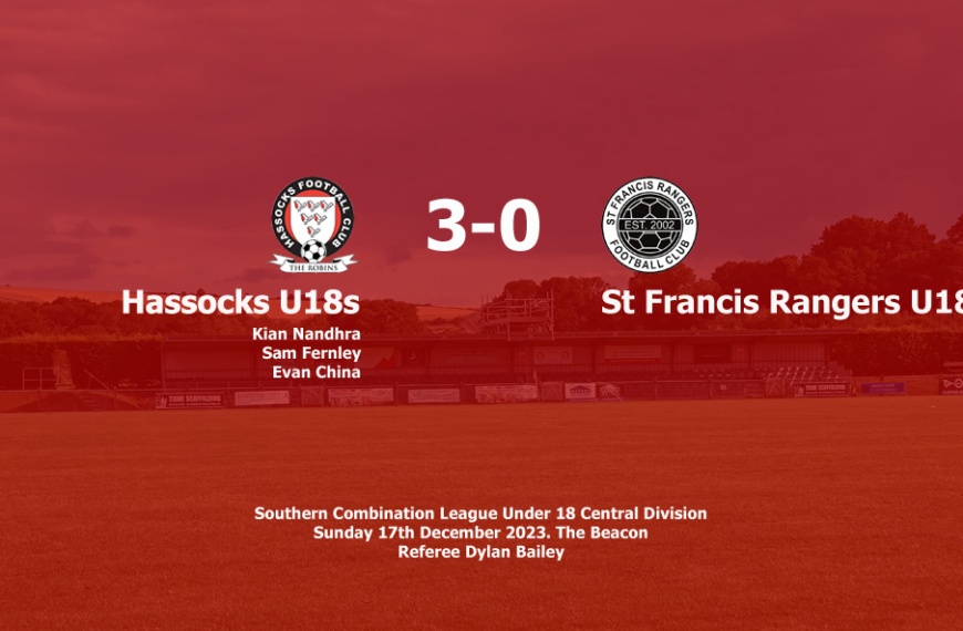 Hassocks Under 18s ran out 3-0 winners in their Mid Sussex Derby against St Francis Rangers