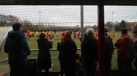 The crowd watch Hassocks Football Club at the Beacon