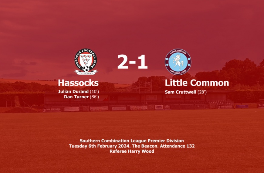 Hassocks made it six wins in a row with a 2-1 victory over Little Common despite ending the game with only 10 men