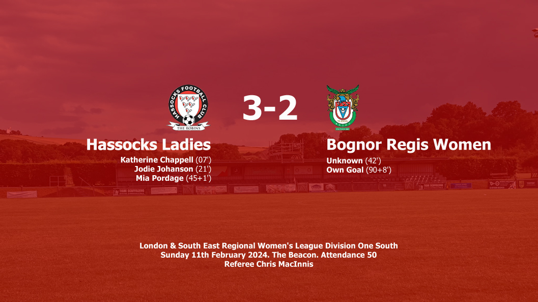 Report: Hassocks Ladies 3-2 Bognor Regis Town Women