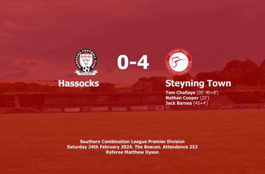 Hassocks were well beaten 4-0 by title chasing Steyning Town