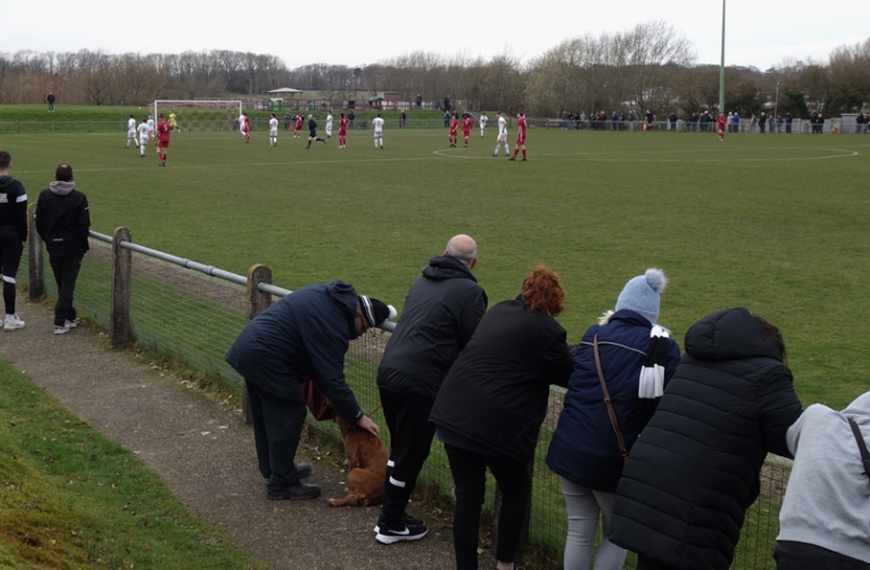 Fans watching Hassocks take on Eastbourne United at the Beacon
