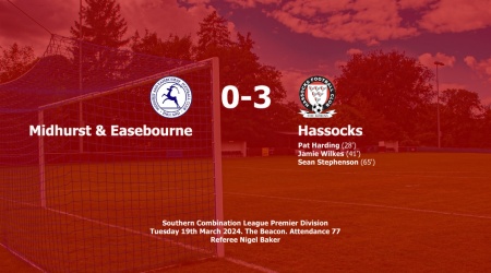 Hassocks became the second team to win a league game at the Rotherfield this season, beating Midhurst & Easebourne 3-0