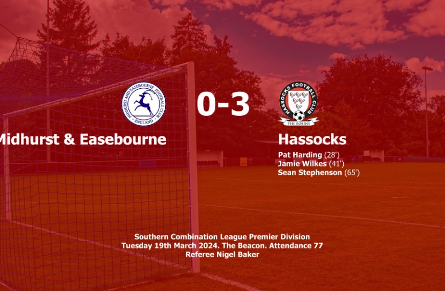 Hassocks became the second team to win a league game at the Rotherfield this season, beating Midhurst & Easebourne 3-0