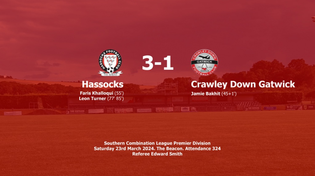 Hassocks ran out 3-1 winners over Crawley Down Gatwick on Non-League Day 2024