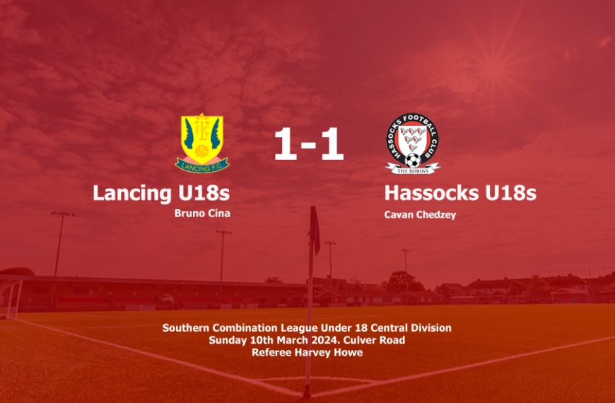 Hassocks Under 18s were held to a 1-1 draw by Lancing