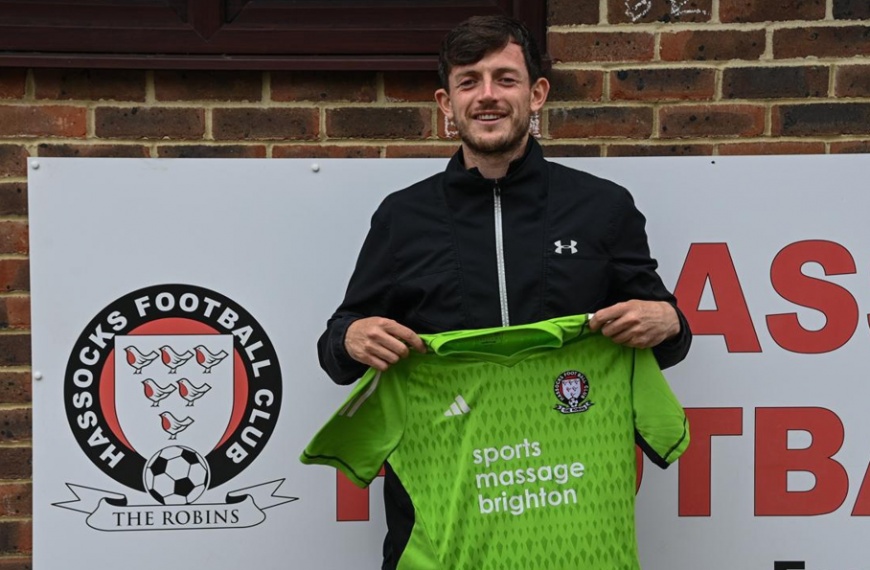 Goalkeeper Fraser Trigwell is staying with Hassocks for the 2023-24 Southern Combination League season