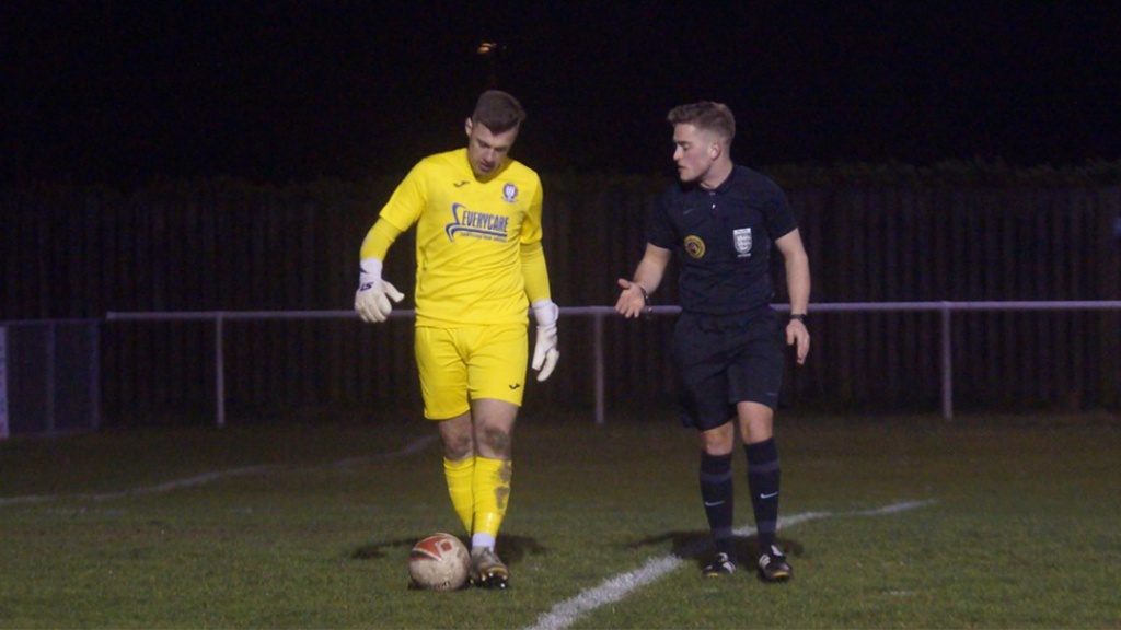 James Shaw in action for Hassocks against Eastbourne United