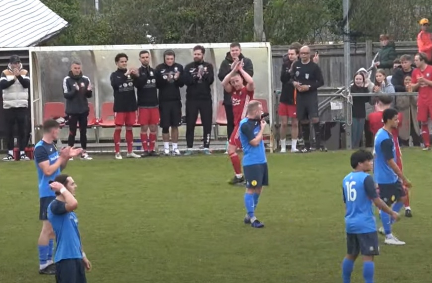 Pat Harding receives a standing ovation from the Hassocks crowd on his final appearance before retirement