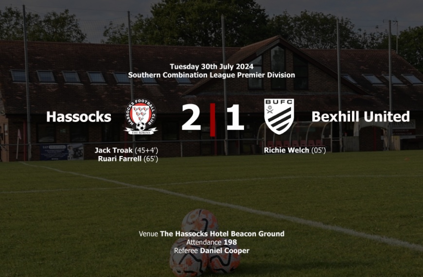 Hassocks made it two wins from two to start the 2024-25 season by beating Bexhill United 2-1