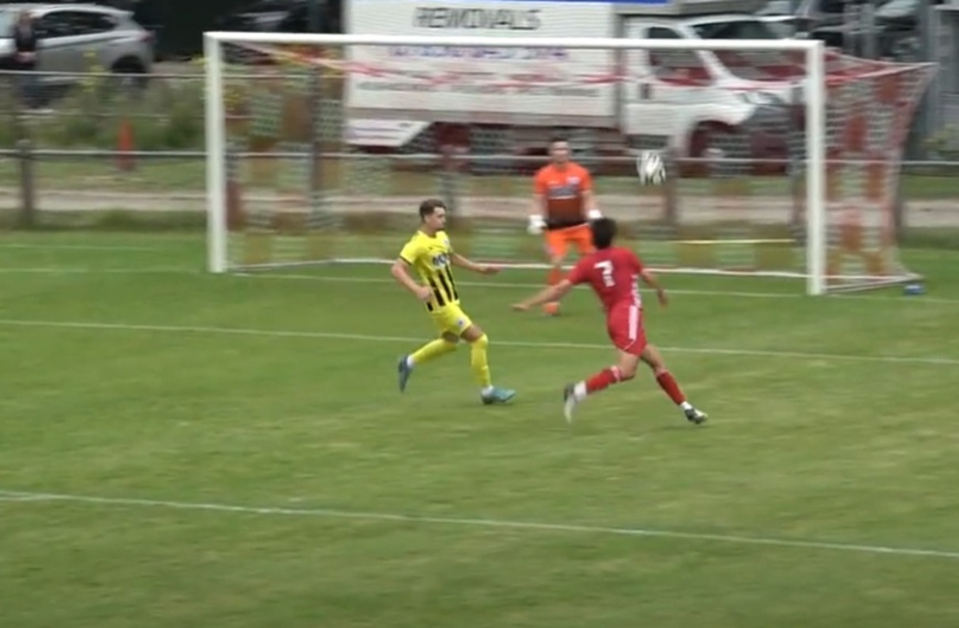 Alex Fair scored a fantastic volley for Hassocks against Haywards Heath Town in the FA Cup