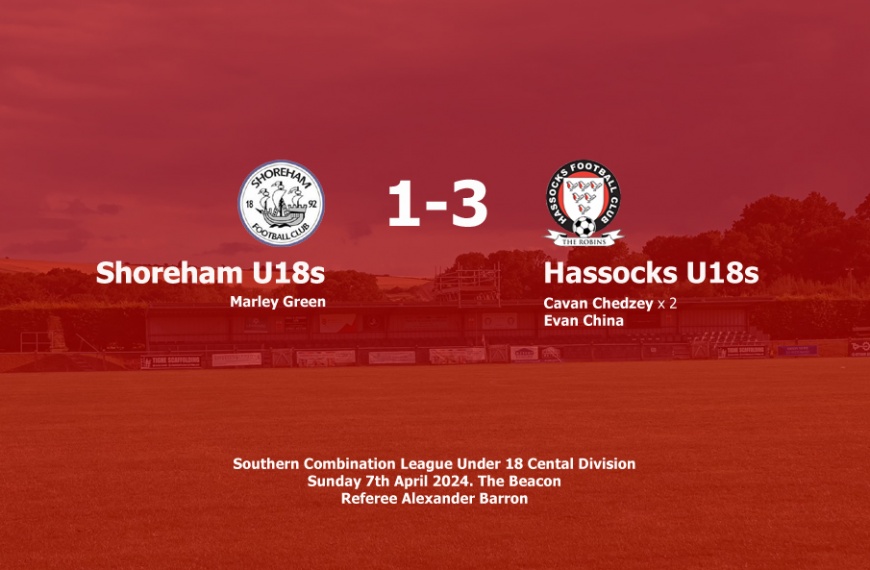 Hassocks Under 18s defeated Shoreham 3-1 in their penultimate game o the 2023-24 season