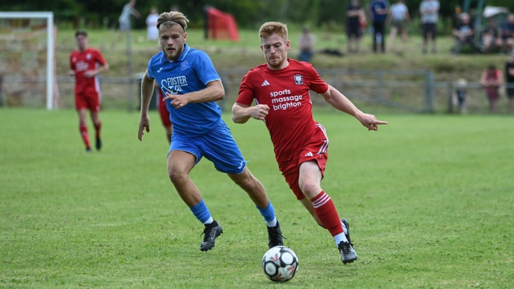 Joe Bull in action for Hassocks against Saltdean United