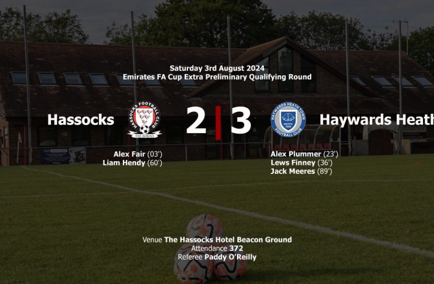 Hassocks exited the FA Cup in a dramatic 3-2 defeat against local rivals Haywards Heath Town