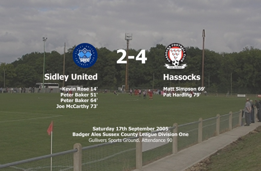 Hassocks conceded two penalties on their way to a 4-2 defeat against Sidley United at Gullivers Sports Ground