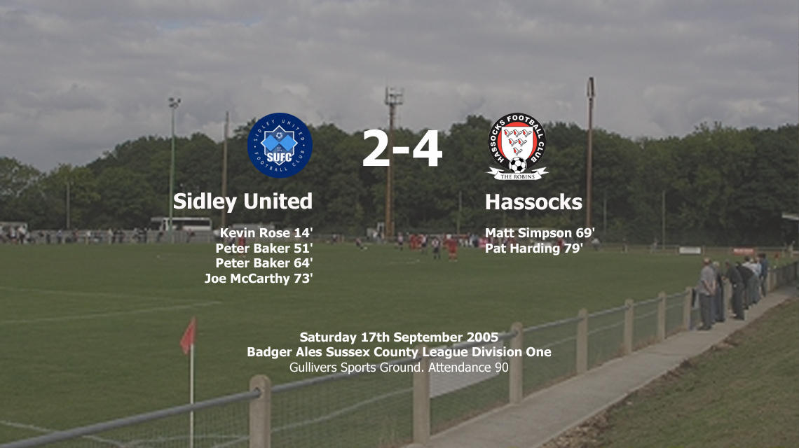 Report: Sidley United 4-2 Hassocks, 17/09/05