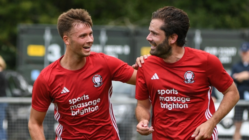 Morgan Vale and Alex Fair celebrate for Hassocks