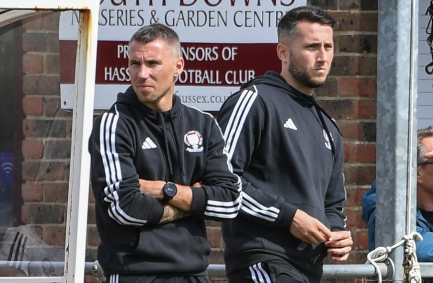 Hassocks head coach James Westlake and assistant Lewis Westlake