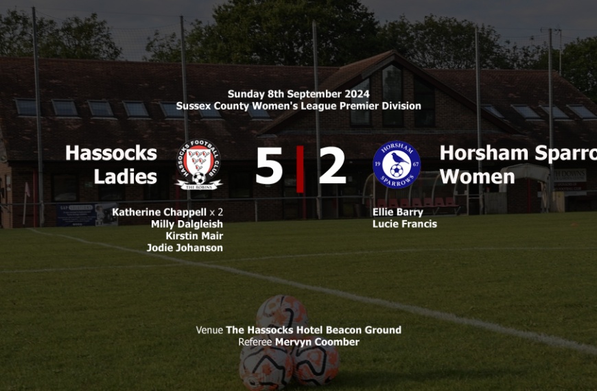 Hassocks Ladies won their first league game of the 2024-25 beating Horsham Sparrows 5-2