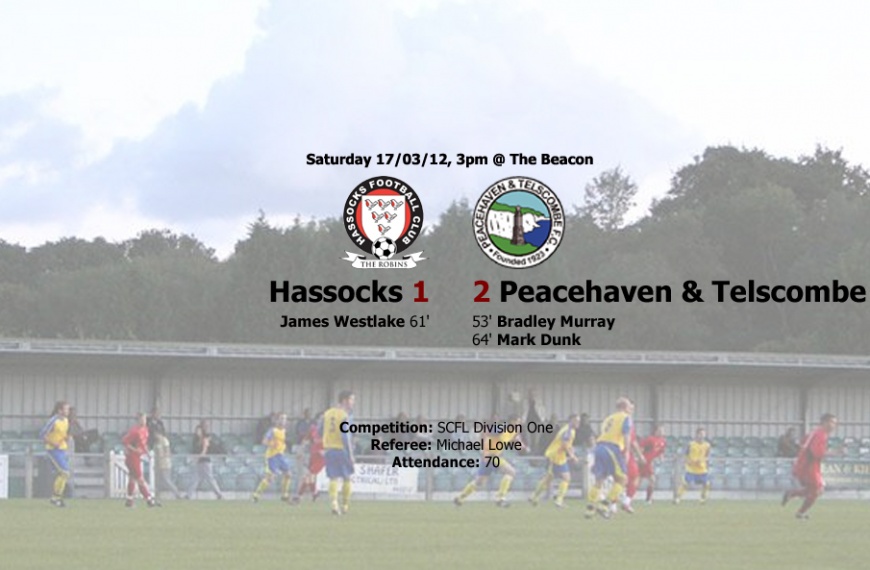 A close-fought game between Hassocks and Peacehaven & Telscombe saw the visitors win 2-1