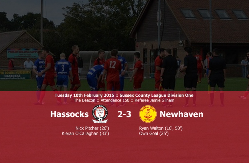 Hassocks went down 3-2 to an in-form Newhaven side winning for the eighth league game in a row