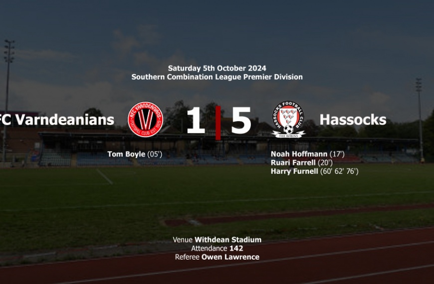 Hassocks win for a seventh successive league game beating AFC Varndeanians 5-1 at Withdean Stadium