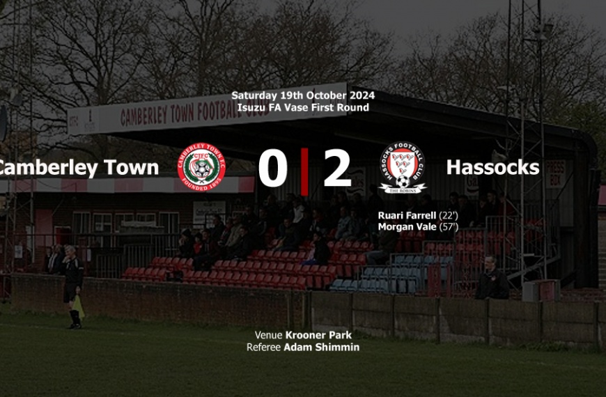 Hassocks advanced to the second round of the FA Vase with a 2-0 win at Camberley Town