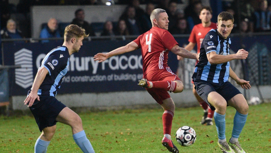 Darren Budd in action for Hassocks against Crowborough Athletic