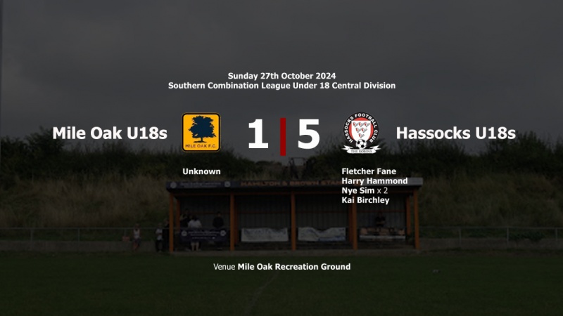 Report: Mile Oak U18s 1-5 Hassocks U18s