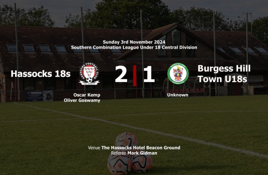 Hassocks Under 18s beat reigning Southern Combination Under 18 Central Division champions Burgess Hill Town