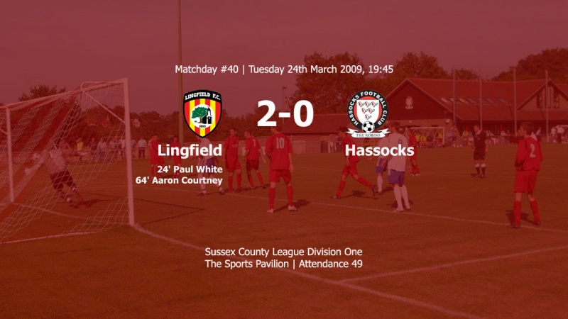 Report: Lingfield 2-0 Hassocks, 24/03/09