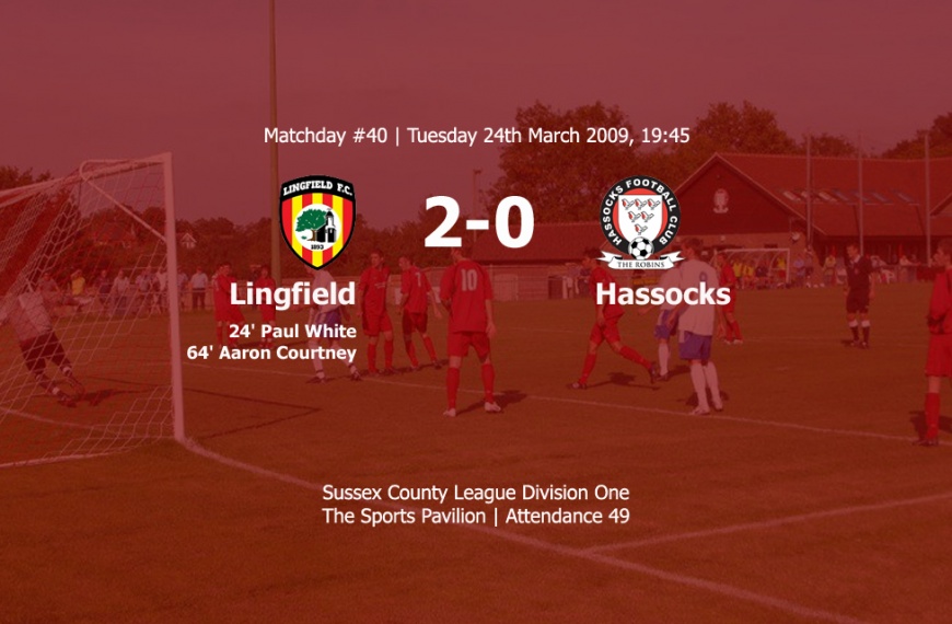 Hassocks went down to a 2-0 defeat on their first trip to Lingfield for 14 years