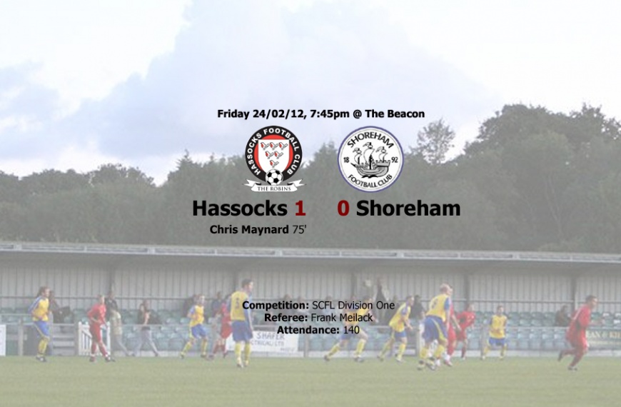 Hassocks won a low key affair 1-0 at home against Shoreham