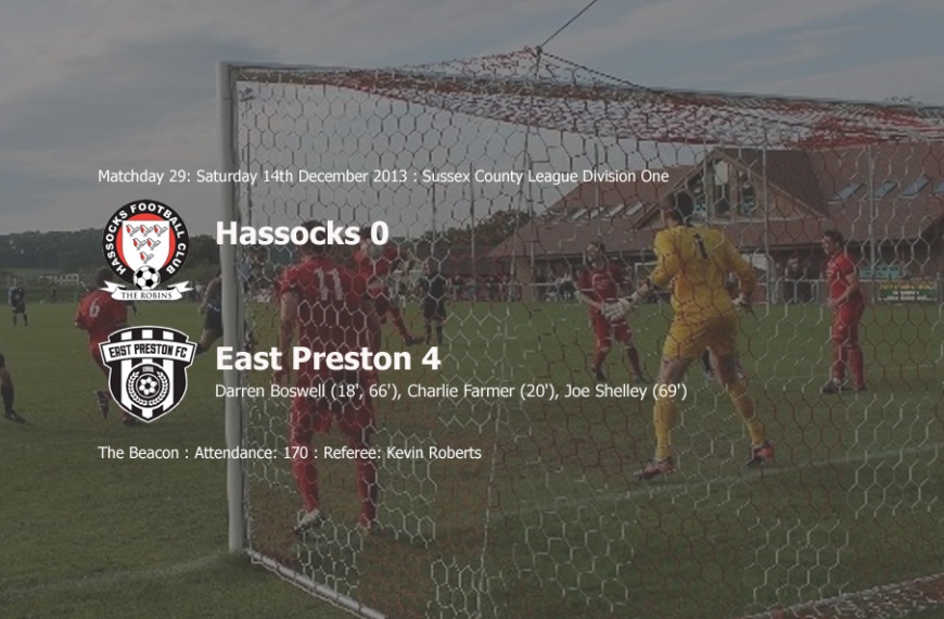 Hassocks were beaten 4-0 by long term Sussex County League leaders East Preston