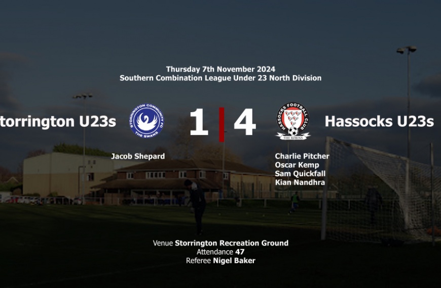 Hassocks Under 23s went top of the table after beating Storrington 4-1 away from home