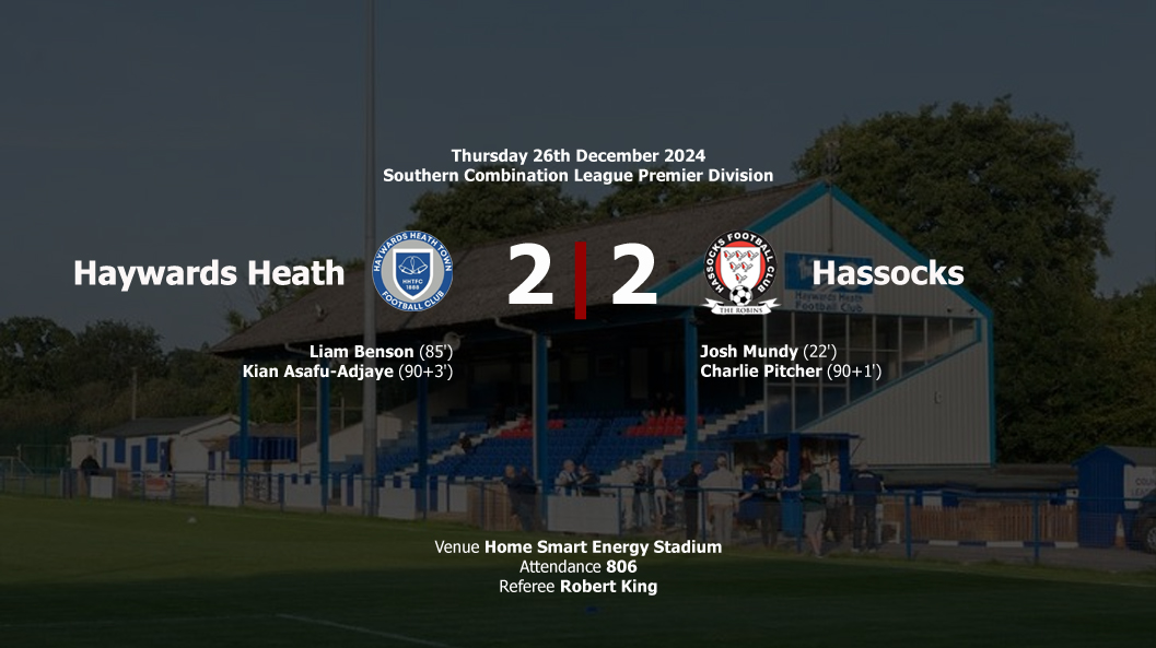 Report: Haywards Heath Town 2-2 Hassocks